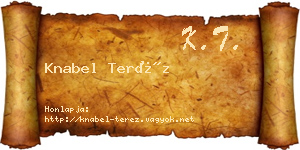Knabel Teréz névjegykártya